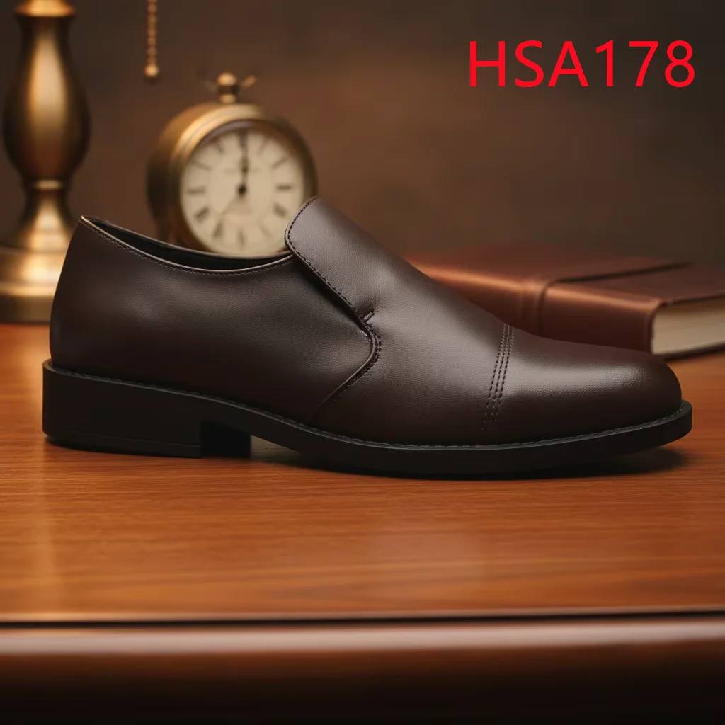 LXG,Product Launch Versatile Pull on Brown Men's Dress Shoes Russia Market Popular Anti-odor Civil Servant Office Shoes HSA178