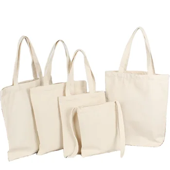 custom printed logo blank plain Organic cotton bag bulk canvas tote sublimation digital printed grocery bags