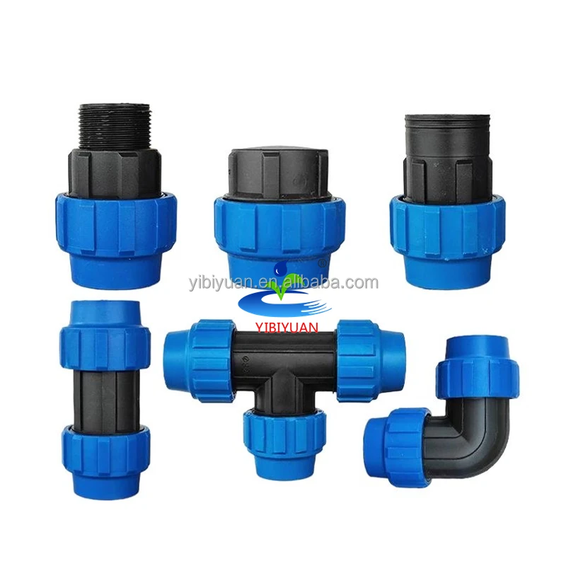 Watering Drip Irrigation Tube Compression Fittings HDPE Pipe Elbows Hose Plastic Pipe Fittings Connector