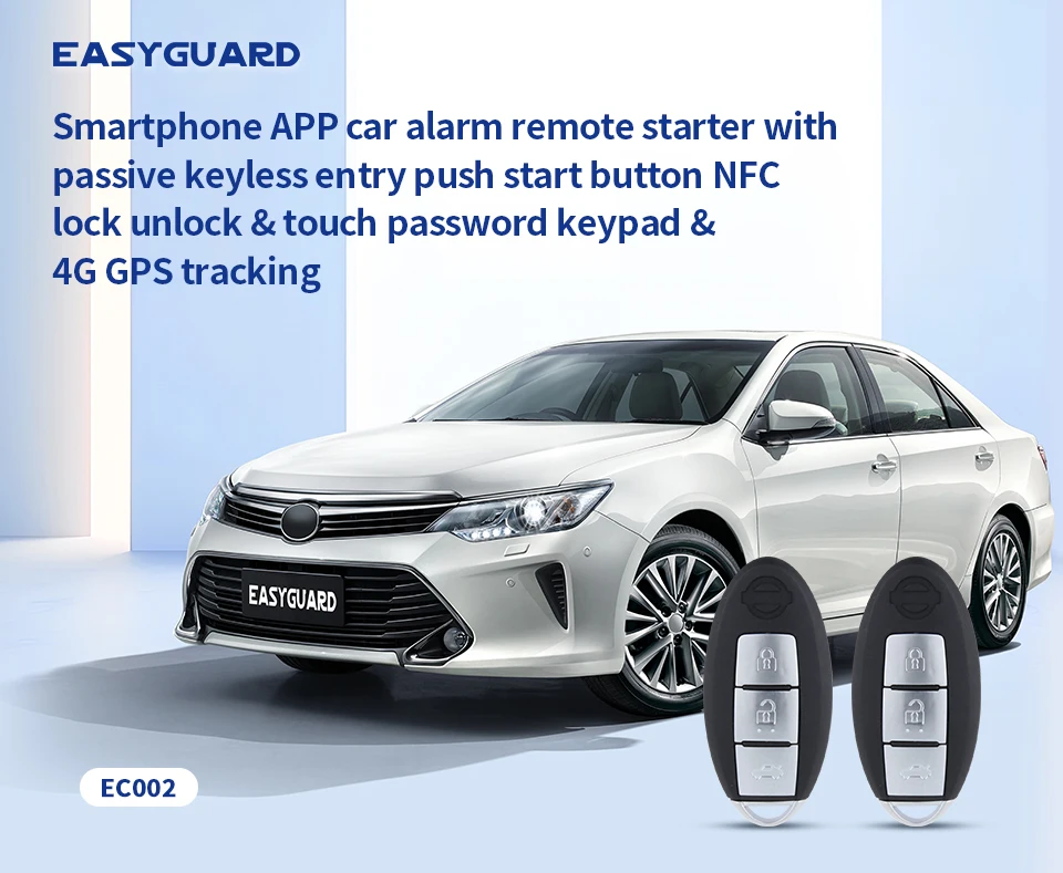 EASYGUARD Smart Key System - Schlüsselloser Zugang Mit Push-Start Für 12V Autos