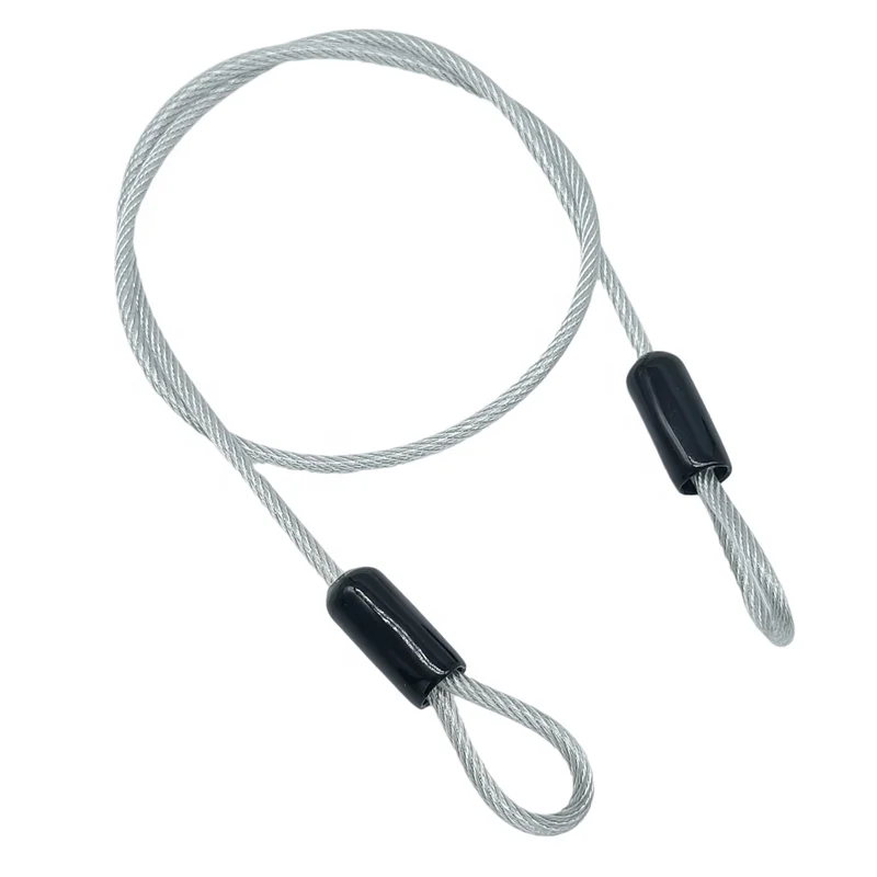 Cavo Di Sicurezza In Acciaio Inox Con Occhielli – Fune Metallica Flessibile Da 120 Cm Per Antifurti, Catena Di Protezione Per Oggetti Di Valore - 2