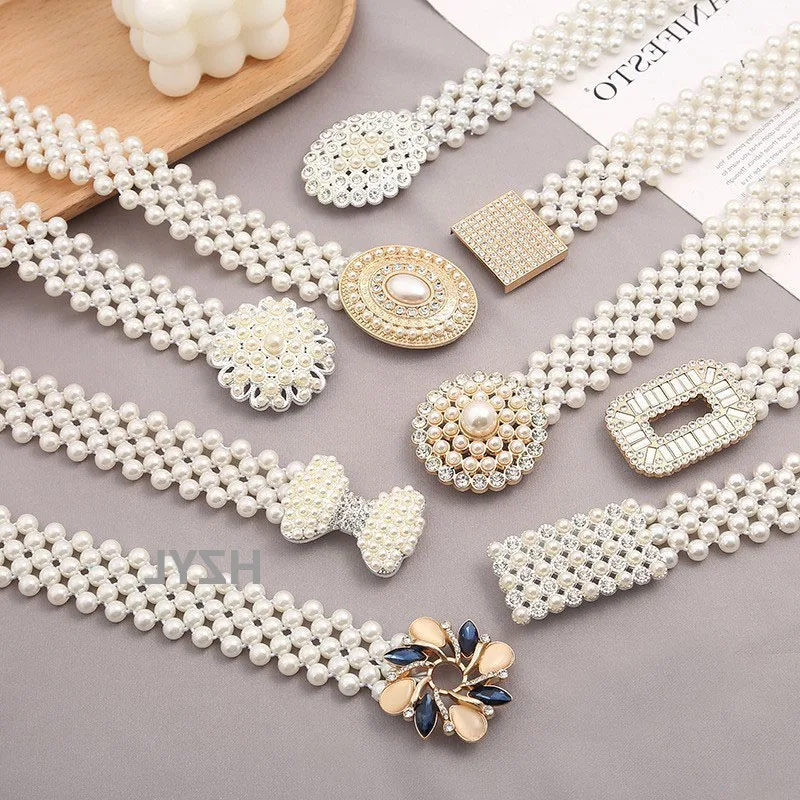 Women Five Rows of Pearl Belts Elastic Bridal Sash Crystal lvory Bead  Wedding Belt Sexy Bridesmaid Dress Girl Waist Chain| Alibaba.com