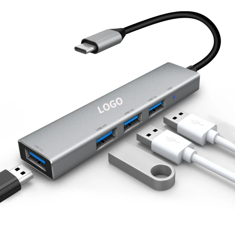 OEM Aluminum Alloy Type-c Usb c 3.0 Multiport 4-port 2 Usb 3.0 Hub