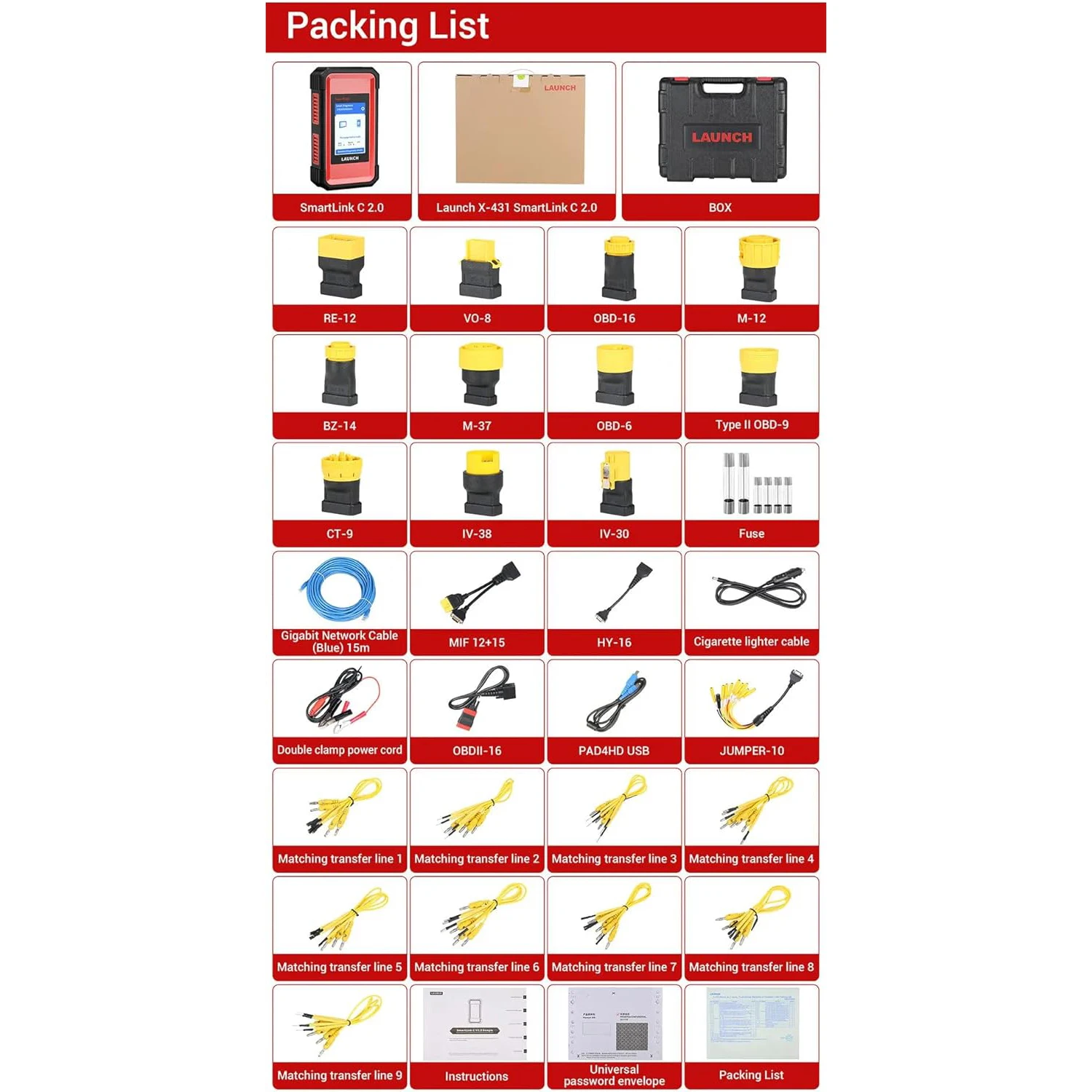 LAUNCH X431 SmartLink C Heavy Duty Truck Diagnostic Machine Full System Auto Code Reader LAUNCH X431 HD Module
