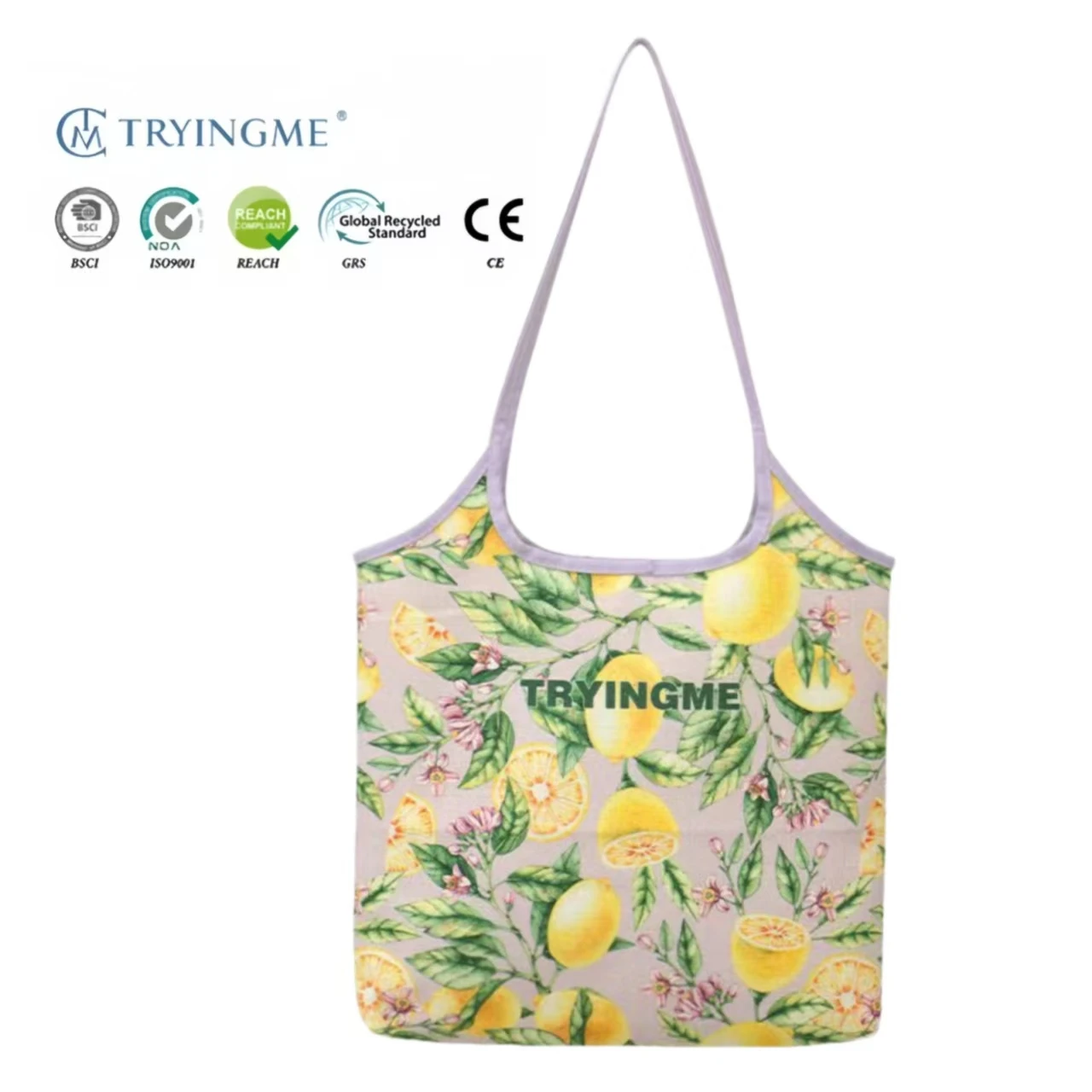 New Arrival Customized Reusable Cotton Linen Tote Bag All Over Printed for Outdoor Use
