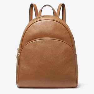 Custom Logo Pebble Leather Brown Women School Backpack Bag Purse Simple Designer Back Pack