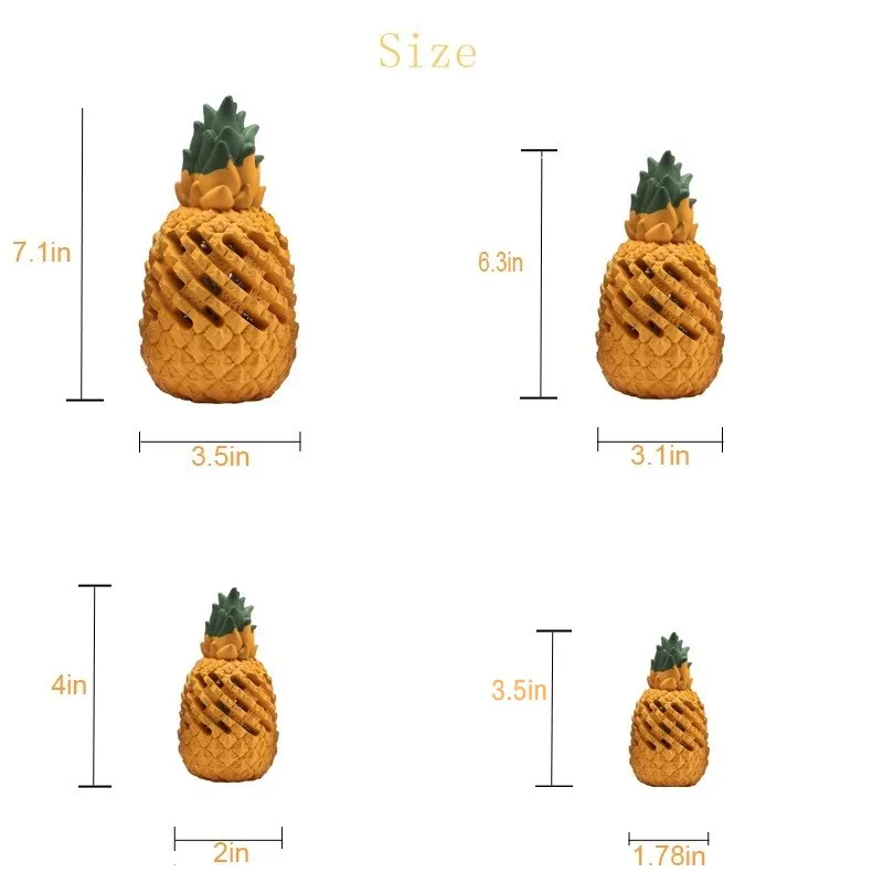 Pineapple Shape Rubber Indestructible Dog Toys Dog Chew Toys For
