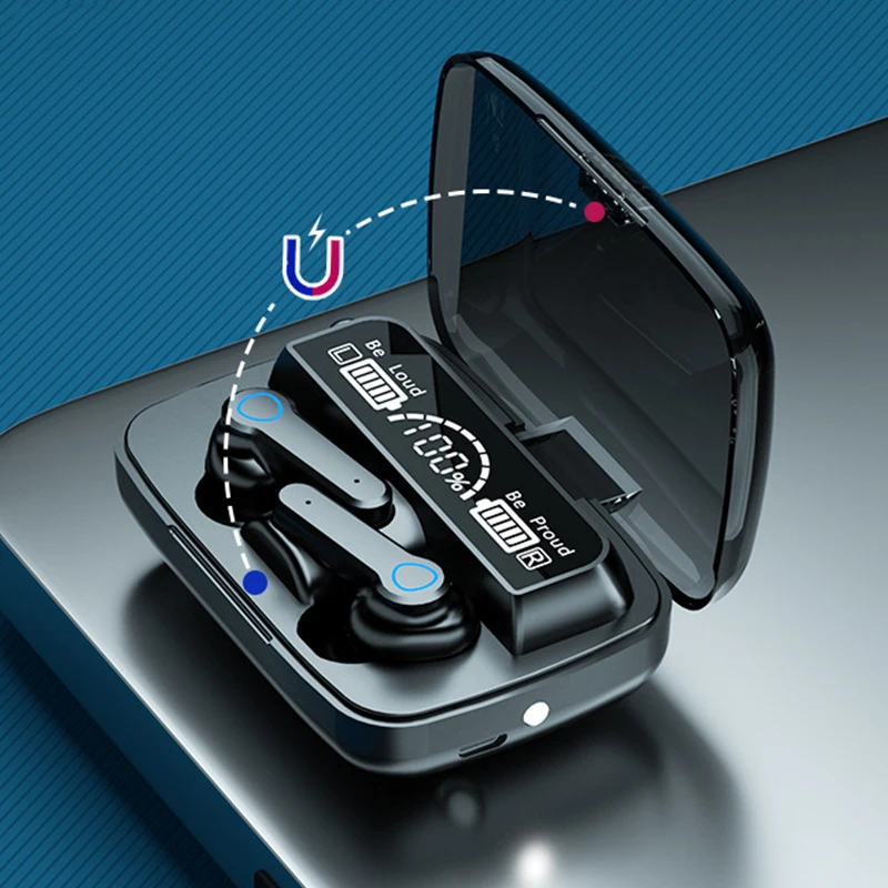 M19 ワイヤレスイヤホン M19 Wireless Earbuds: TWS True Bluetooth 5.1 Earphone with Power
