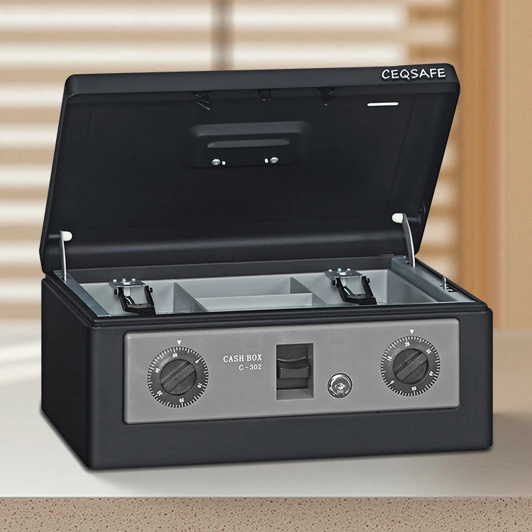 CEQSAFE Home Money Safe Box Metal Cash Box Electronic Deposit Money Box details