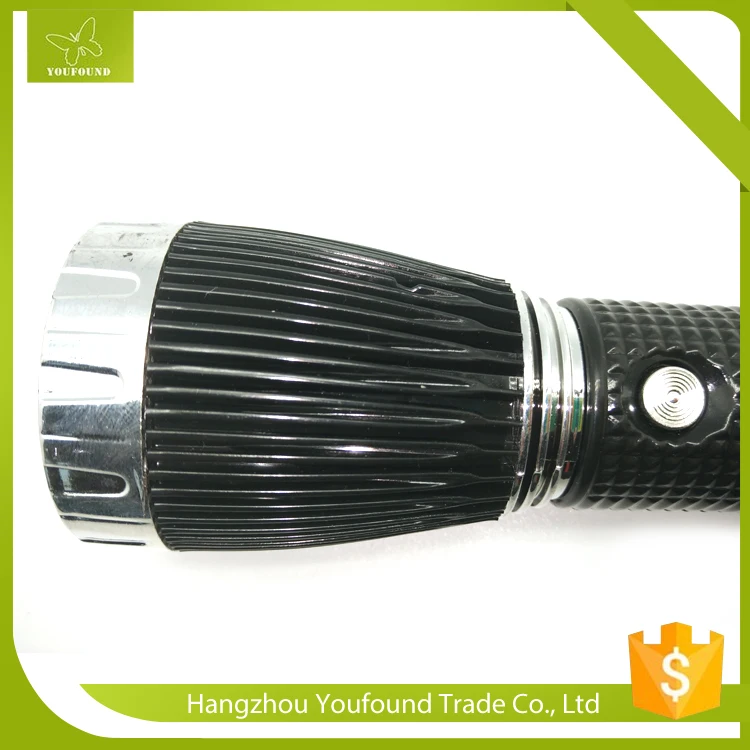 Portable plug rechargeable  long range solar flashlight  led torch with side light