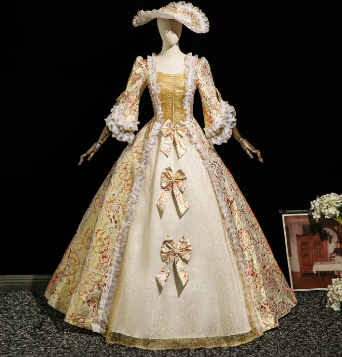 white and gold masquerade dresses 17th century Rococo ball dresses, Marie Antoinette gown, Carnivale Venetian dress : Connect with suppliers offering CE, BV, ISO certified products for bulk orders Zipper Closure