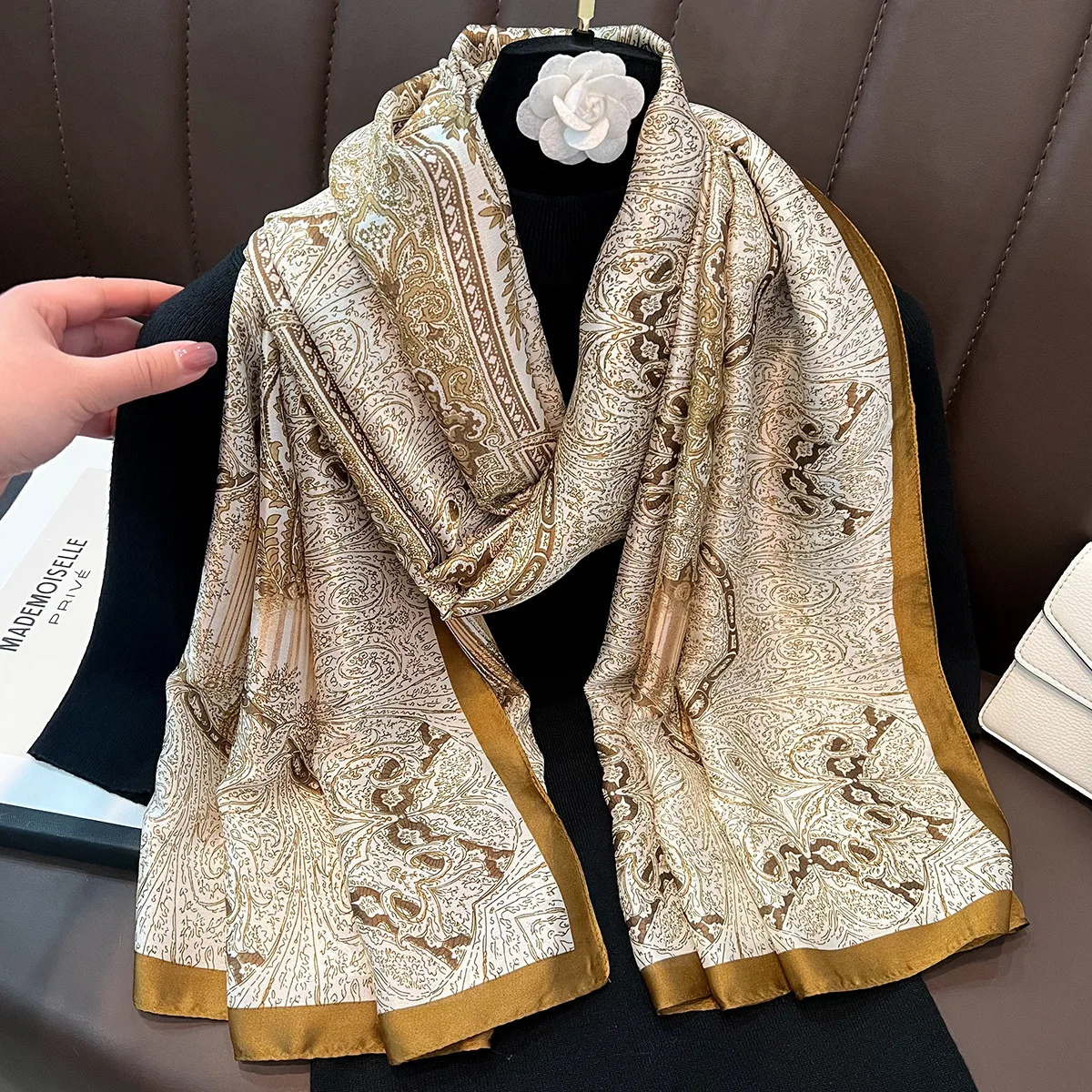 Wholesale New Design 90x180cm Satin Scarf for Women