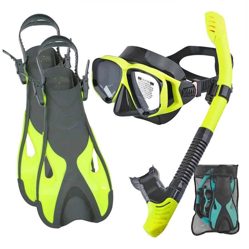 Aloma 2024 Version Snorkel Set Snorkeling Gear Adults Diving Goggles Mask Dry Top Snorkel And Dive Flippers Kit With Gear Bag