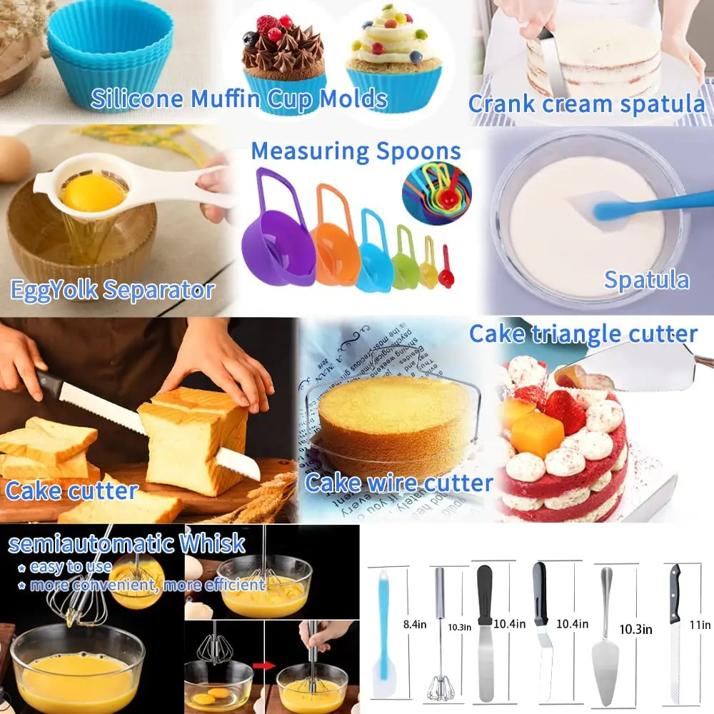 Cake Decorating Supplier Baking Pastry Tools Rotating Cake Stand Turntable Baking Knives Nozzles Baking Pastry Tools 635pcs Set