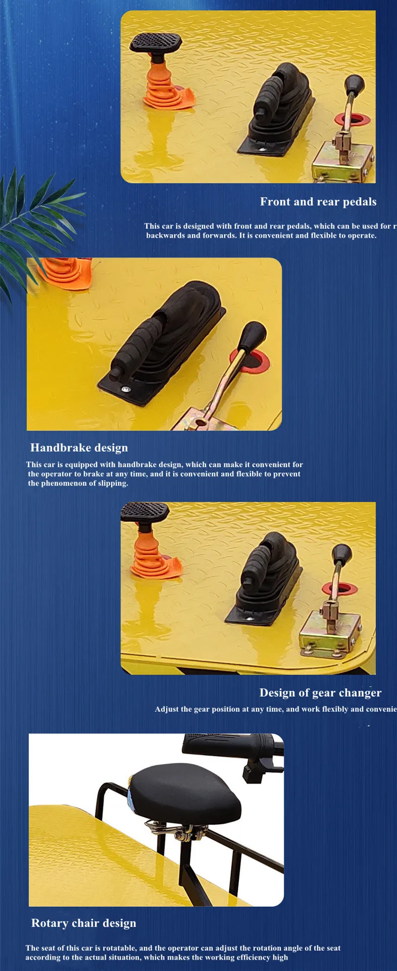 Heavy Duty Transport Motorized Carts 4 Wheels Battery Powered Electric