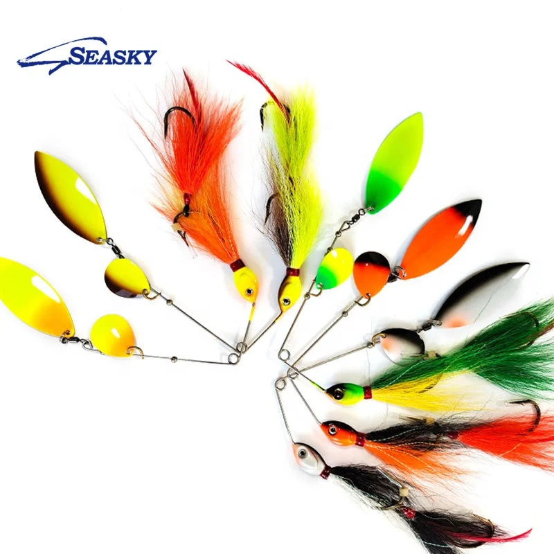 Buy Seasky Deer Hair Spinnerbait Spoon Northern Musky Fishing Jig