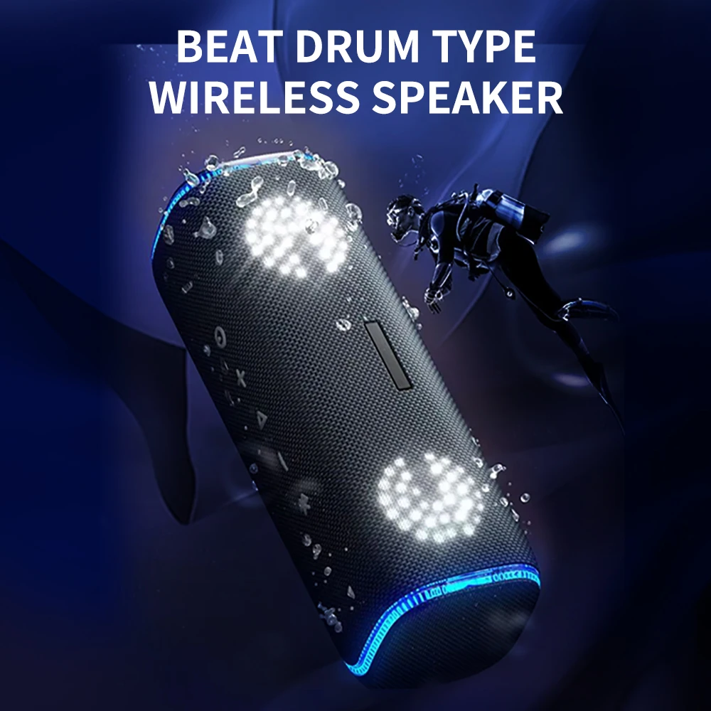 F9 Cyboris IPX7 Waterdichte 60W Mini Draagbare Speaker met Bass Boost, TWS Dual Pairing voor buiten_voghion.com