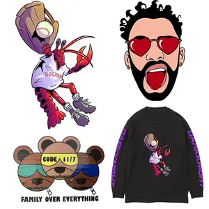 Cheap Sticker Wholesale Custom Printing Cartoon Logo Plastisol heat transfer printed vinyl designs for t shirts