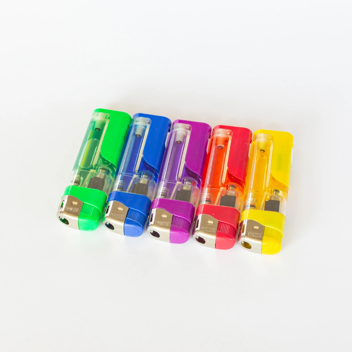 Manufacturer's Factory Direct LED Plastic Gas Cigarette Lighter Custom Logo Electronic Lighter Lamp Classic Design Style Camping