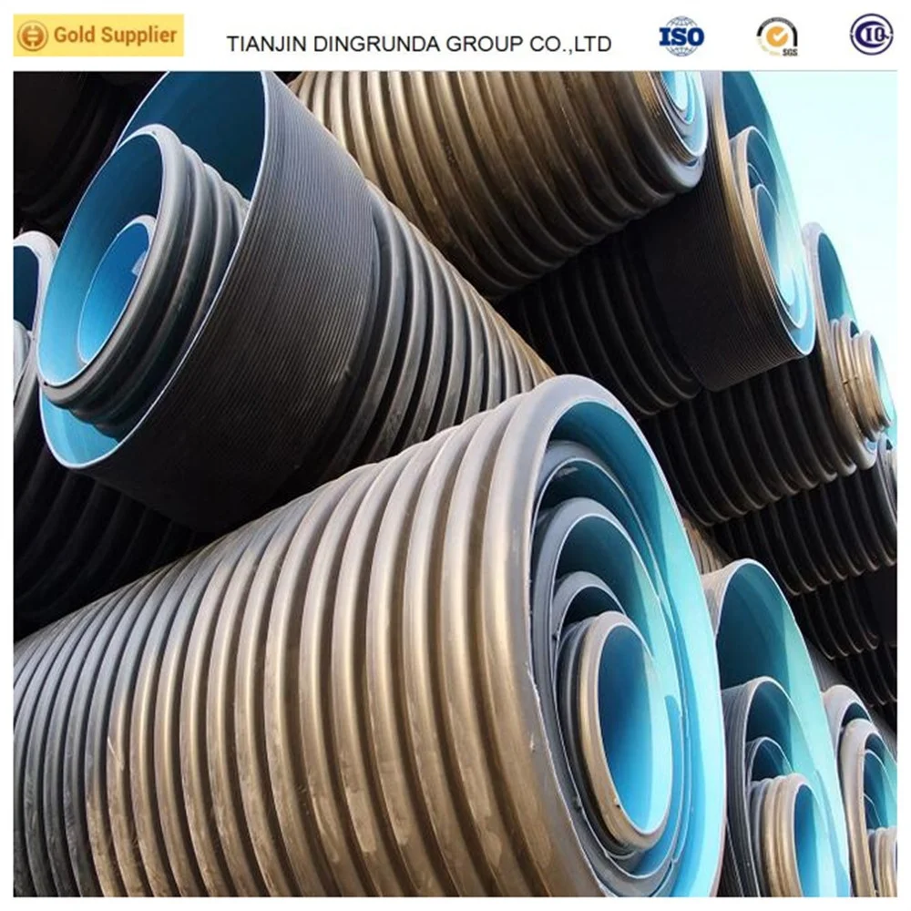 SN4 SN8 HDPE 300mm 二重壁コルゲート排水管 成形ソケット接続 認証