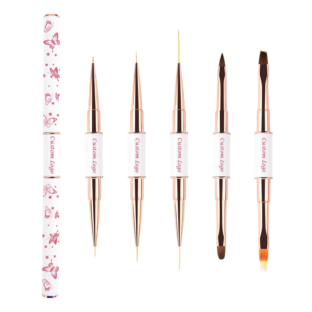 Buy Titian 2 In 1 Synthetic 3d Nail Art Liner Brush Round Gel Brush Custom  Two Side Thin Nail Art Brush 5pcs Set from Nanchang Titian Plastic Products  Co., Ltd., China