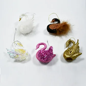 2021 Dongguan new products gold, purple, white, black swan ornaments for Christmas decorations