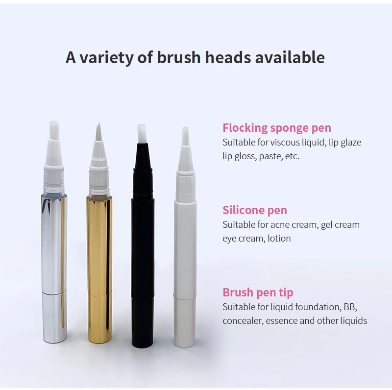 2ml 3ml 5ml Cuticle Oil Twist Pen Empty Gold White Clear Black Pink