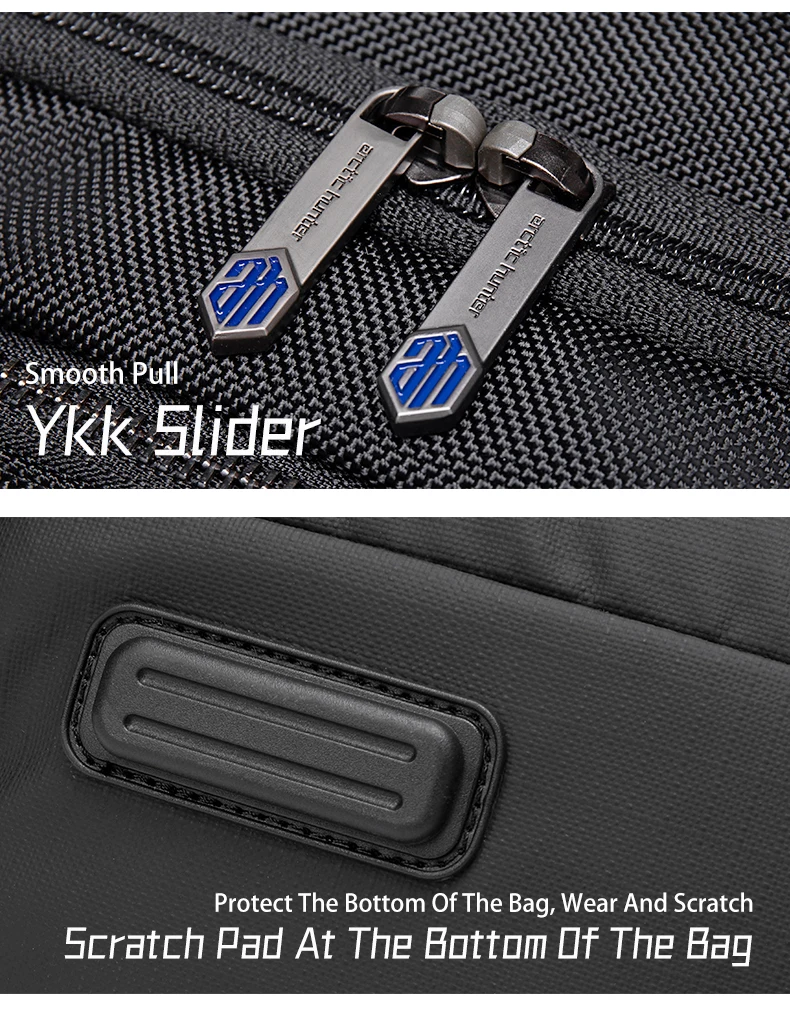 arctic hunter Premium Aluminum Handle Business Backpack Travel Vegan Microfiber Leather Anti Theft USB Men Bags Laptop Backpack