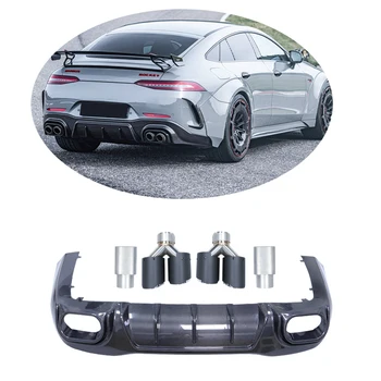 Babos style Rear Diffuser Spoiler Rear Bumper Body Kit Spoiler Deflector rear Lips  For Mercedes AMG GT63 GT63S 2019-2020