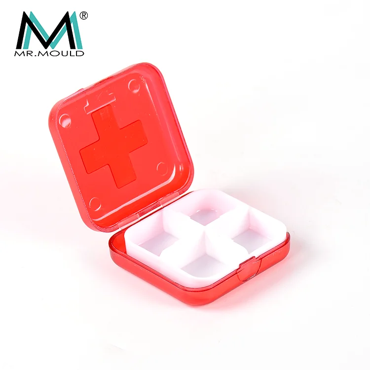 Design Flip Multi-Grid Medicine Storage Box Organizer 6 Compartment  Portable Mini Suitcase Travel Pill Box