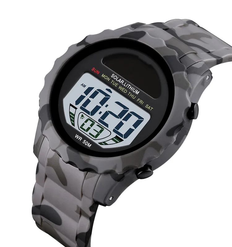 Latest Design Skmei 1585 Solar Powered Watch Analog Digital Man Wristwatch  5atm Waterproof Relojes Hombre Sport Watch - Buy Solar Powered Watch,Men 