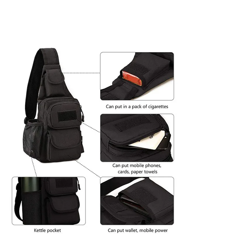 Customized Outdoor Tactical Chest Bag for Riding Camouflage Shoulder Bag Training Sling Pack Tactical Shoulder Bags