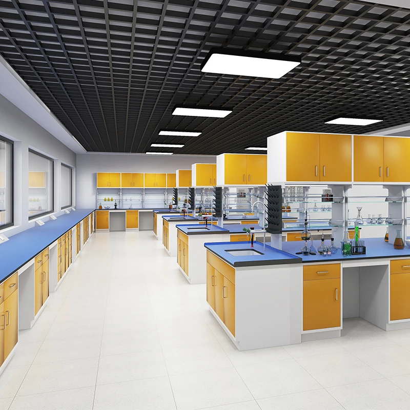 High Quality Laboratory Bench Steel Lab Work Table Phenolic Resin Lab Top Wall Mounted Bench With Sink