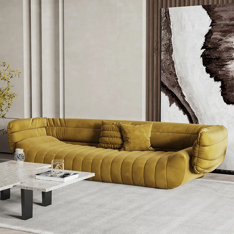 イタリアのバクスターデザインレザーバナナボートソファ湾曲した形の