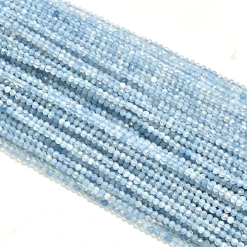 Fashion trend Best choice Elegantly Precious Shimmering Attractive Faceted-Round Beads 2mm 3mm 4mm Aquamarine For Design Jewelry