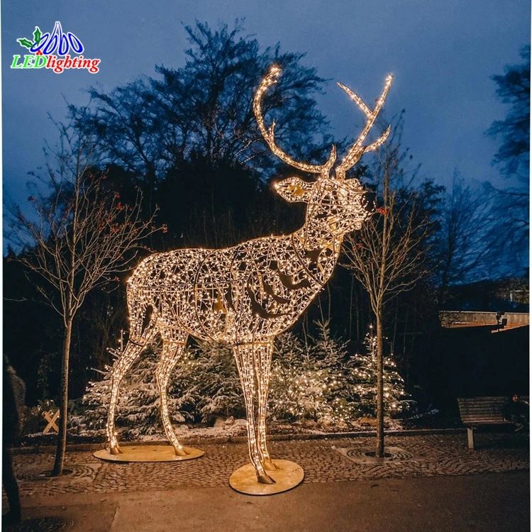 Statue De Cerf Avec Lampe Pour Jardin – Décoration Extérieure élégante, Idéale Pour Noël, Salon Ou Cadeaux D'automne (lumière Incluse)
