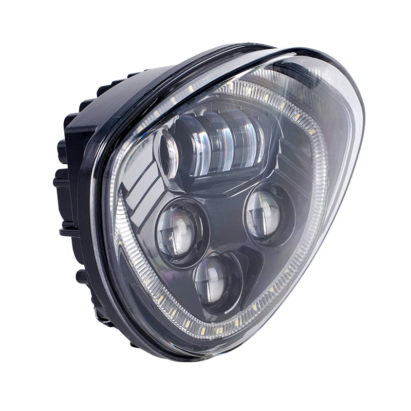 Chrome Bezel Victory Motorcycles Led Headlight With Drl High & Low Beam
