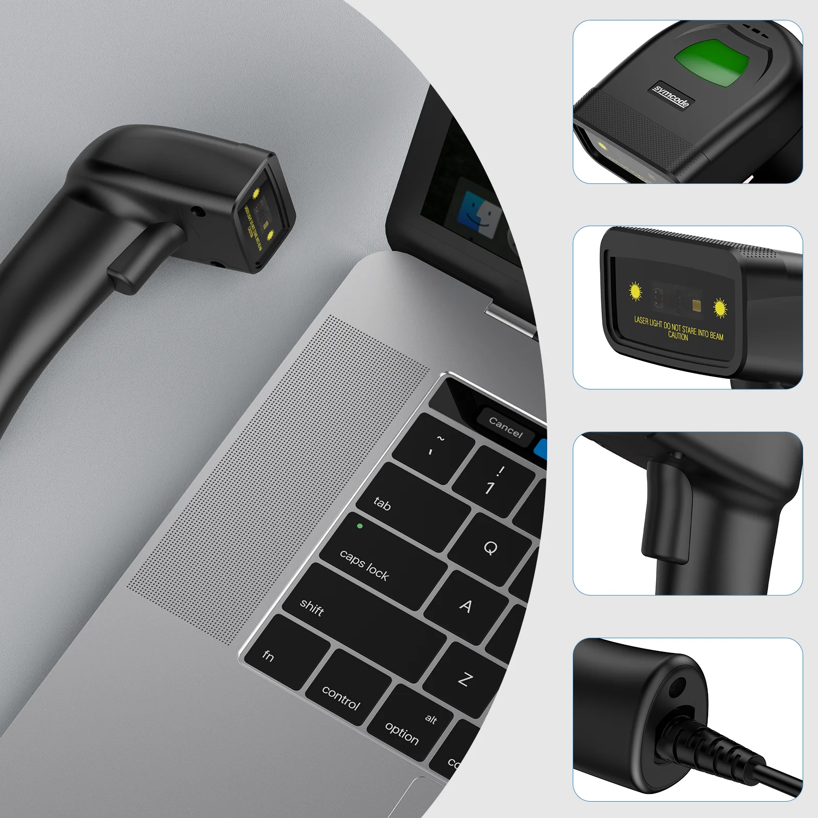 Symcode MJ-1400 CCD Handheld Barcode Scanner - Black Wired USB