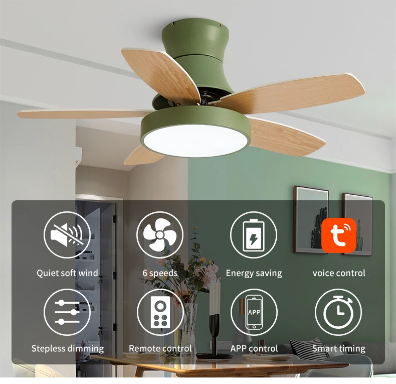 42 Inch Wood Chandelier Modern F288  Ceiling Fan with Light