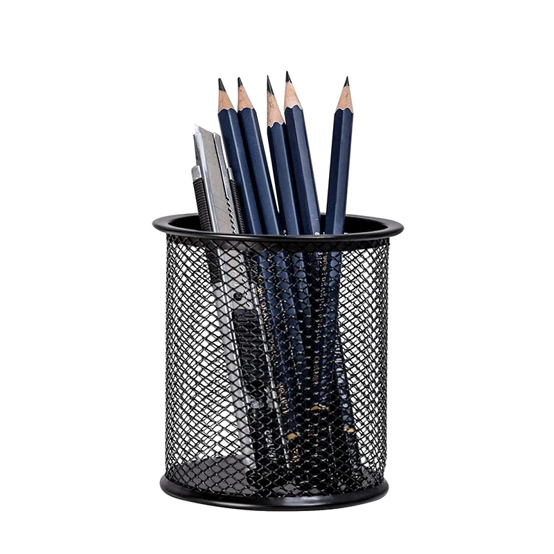 shaped black mesh pen collection organizer metal pencil holder