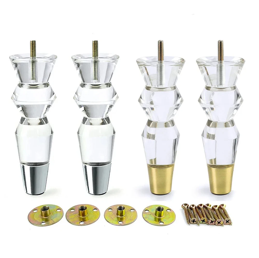 Acrylic Furniture Legs (Pack Of 4) – Clear Modern Feet For Sofa, Desk, Bed, Or TV Stand - View #9
