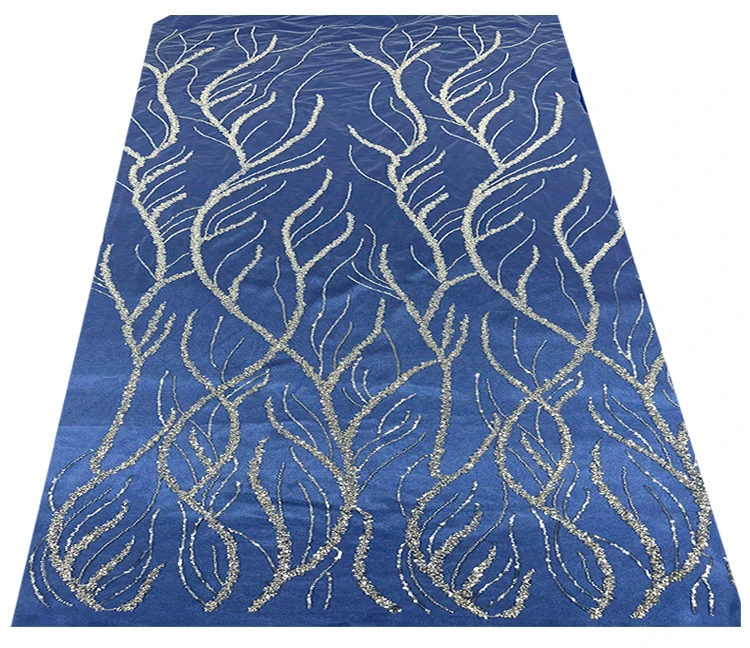 White Materials Luxury Bridal Sequin Embroidery Floral Flower Tulle Net