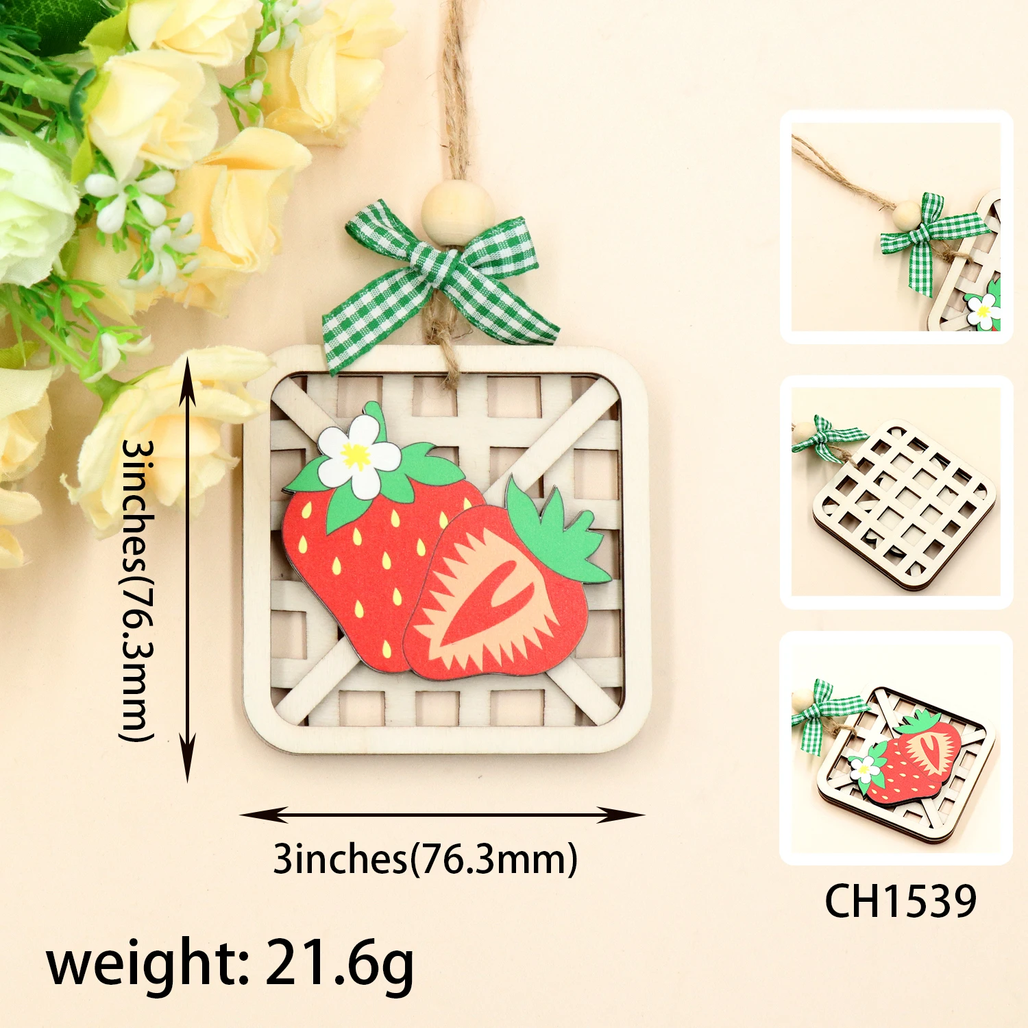 Festivals & Parties Series Lemon Apple & Strawberry Party Decorations including Wooden Pendants & Baskets for Gifts manufacture