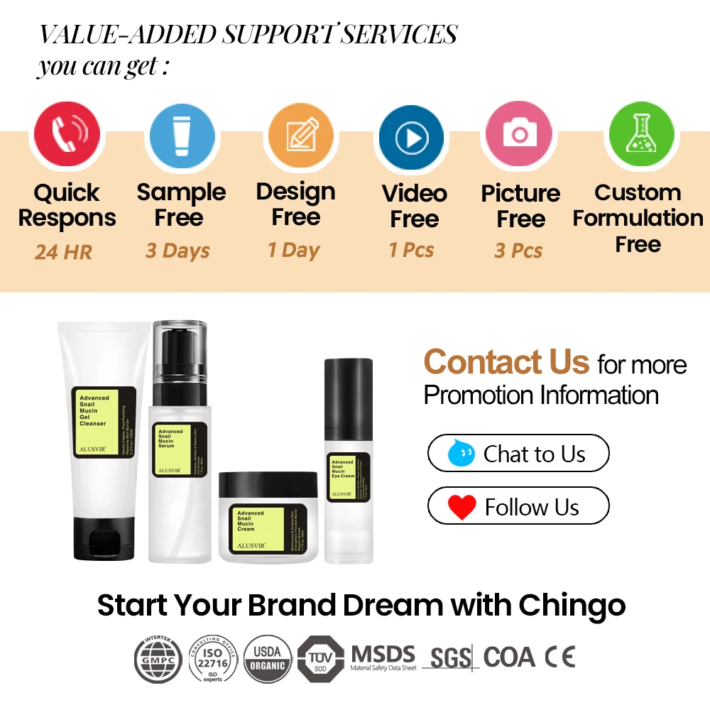 Korean Skin Care Moisturizing Snail Mucin Facial Snail Skin Repairing Cream White Repair Face Cream & Lotion Manufacturers
