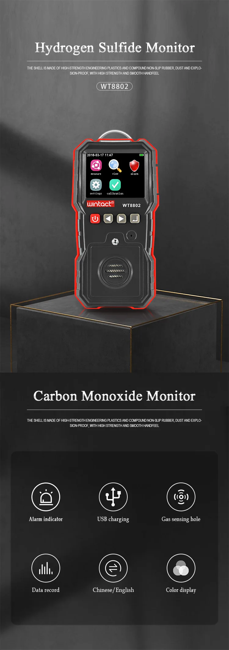 Wt8802 Portable H2s Gas Hydrogen Sulfide Monitor Buy H2s Gas Monitorhydrogen Sulfide Monitor 2484