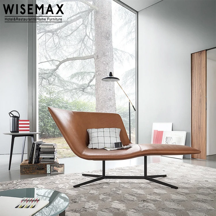 WISEMAX FURNITURE Unique Design Leather Fabric Office Living Room Furniture Lazy Sofa Set Simple Stylish Modern Lounge Sofa
