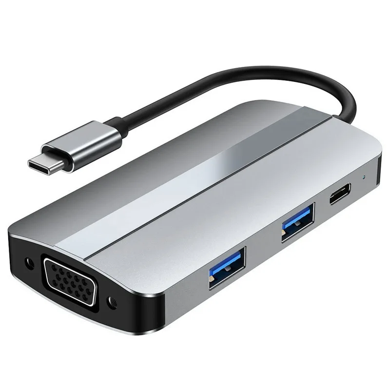 7-in-1 Docking Station USB3.0+HDMI+USB-C+PD+VGA+audio Docking Station Notebook Connector