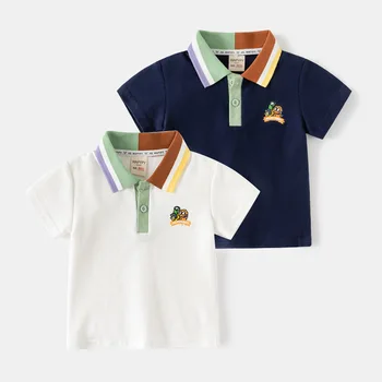 Fashion children's clothing 2024 Summer Boys' short sleeve t Children's T-shirt polo Shirt summer baby's top
