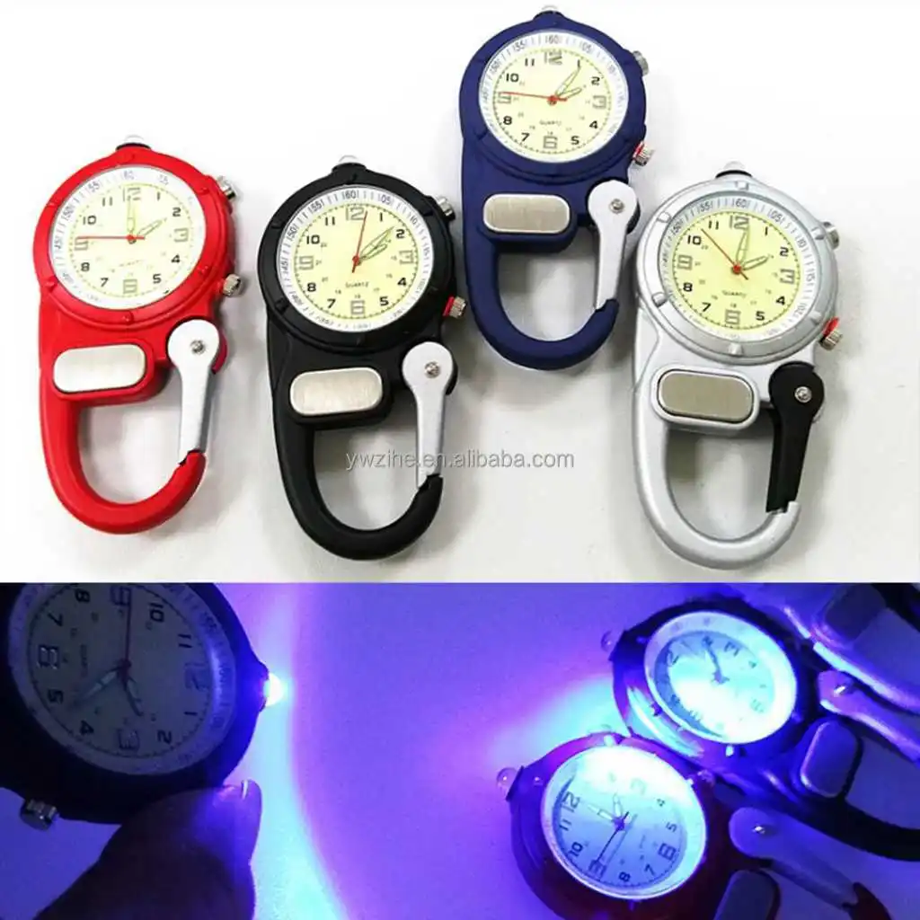 Portable Mini Clip Microlight Watch Carabiner Fob Watch Portable Mini  Microlight   Carabiner Fob Watch