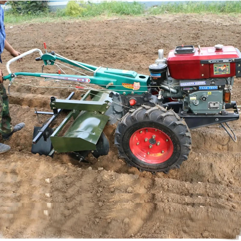 Mini 2 Wheel Farm Walking Tractor 18hp Hand Tractor With Plough Rotary 